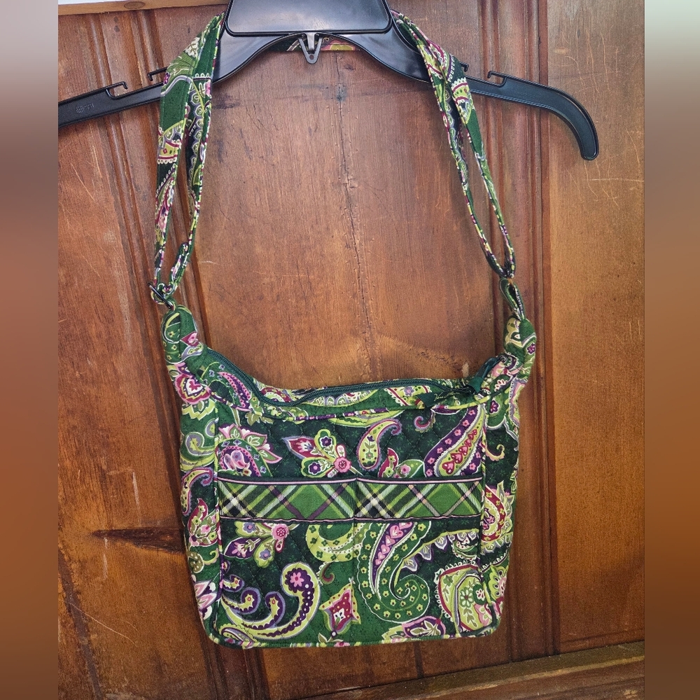 Vera Bradley Green Paisley Crossbody Shoulder Bag